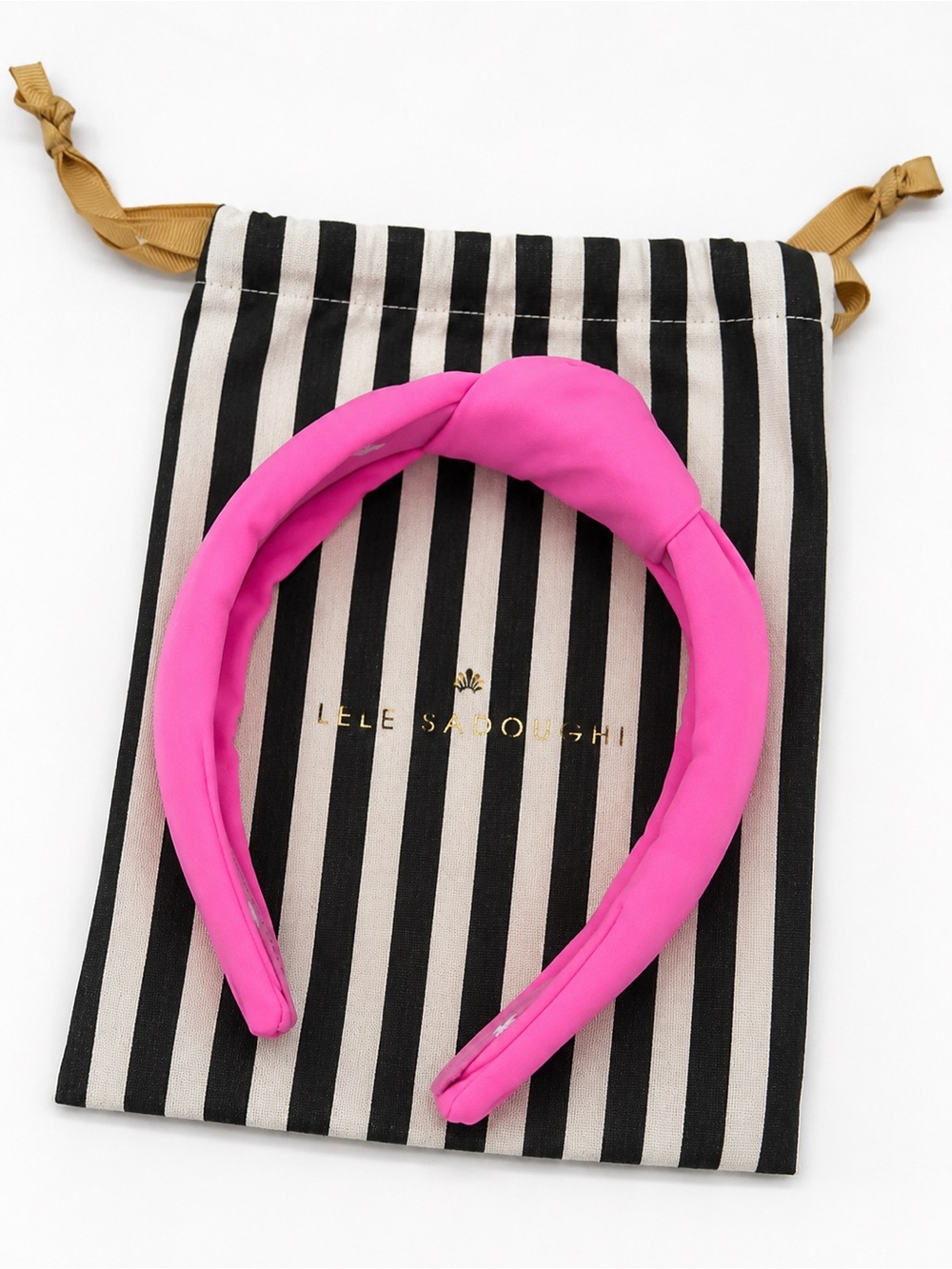 Lele Sadoughi Hot Pink Knotted Headband